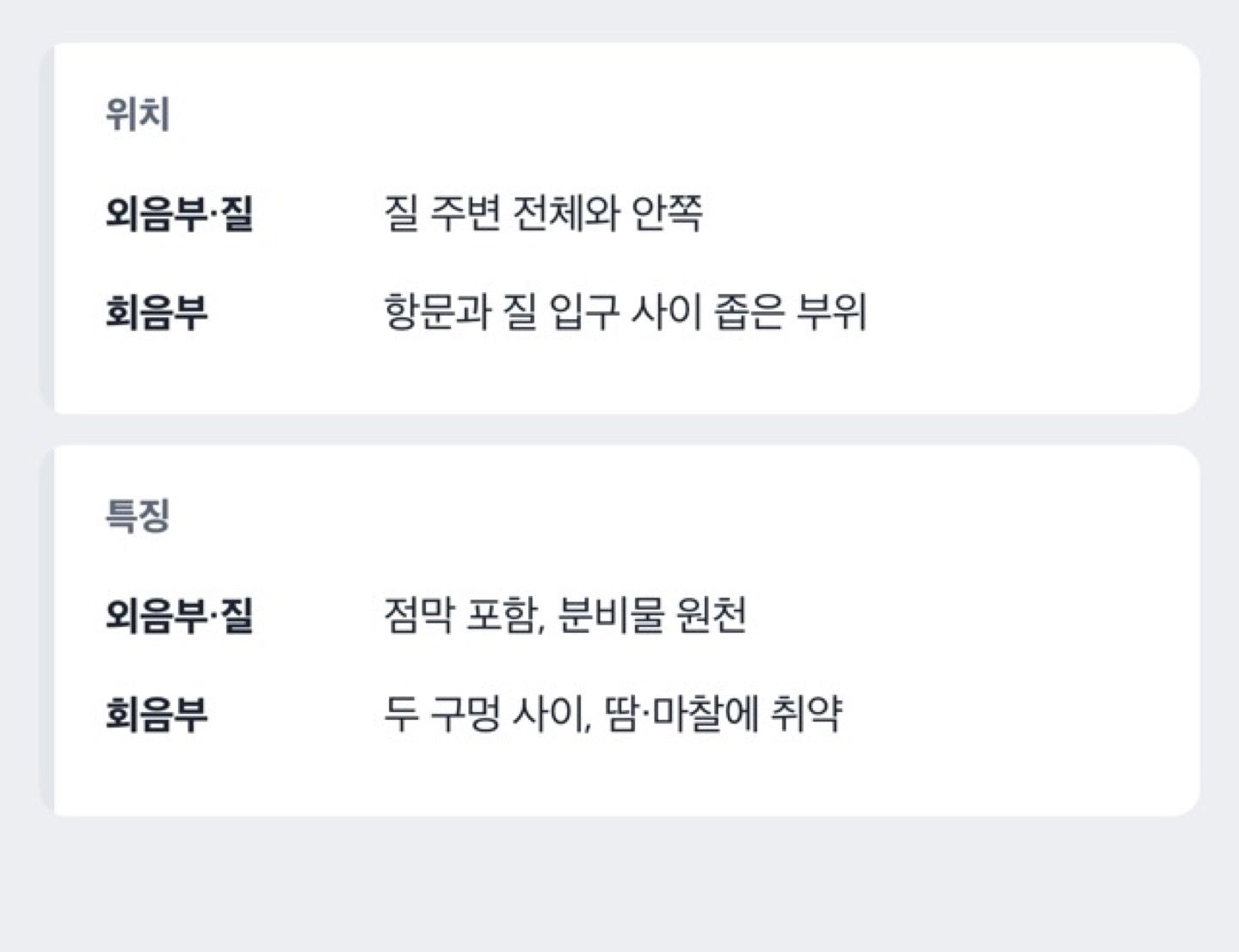 외음부·질과 회음부 위치 구분 도해