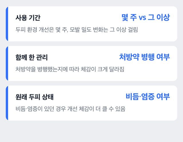 탈모샴푸 후기를 볼 때 확인할 점을 정리한 도표