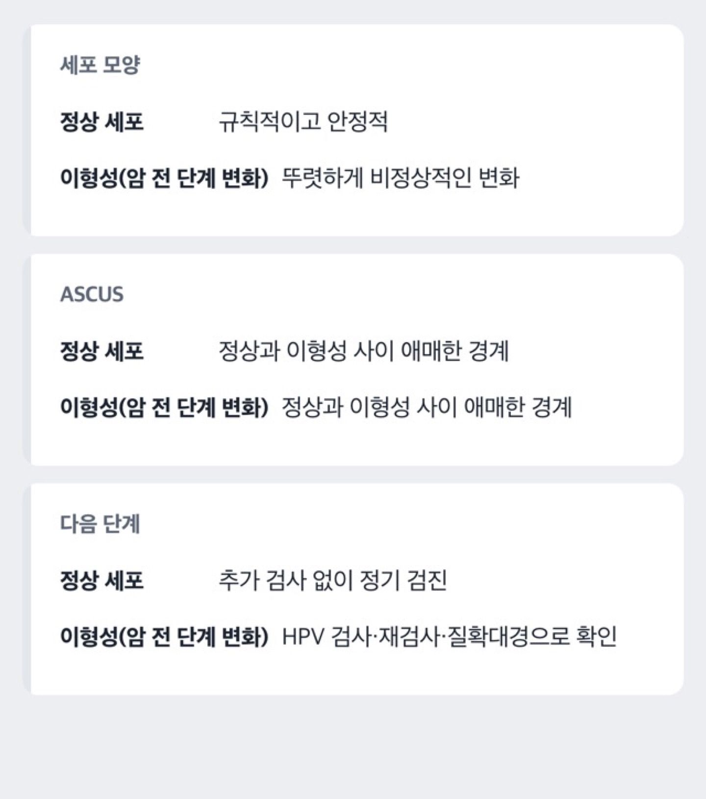 도해: 자궁경부세포검사 ASCUS 결과, 무슨 뜻일까요