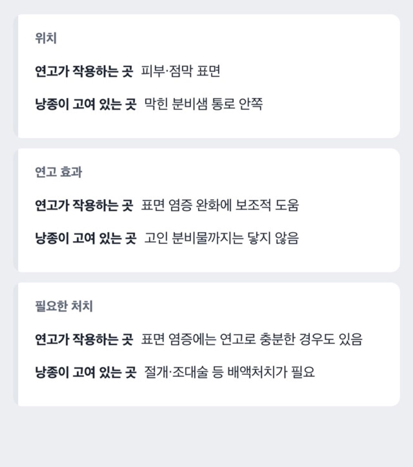 도해: 바르톨린낭종, 연고로 관리할 수 있을까요