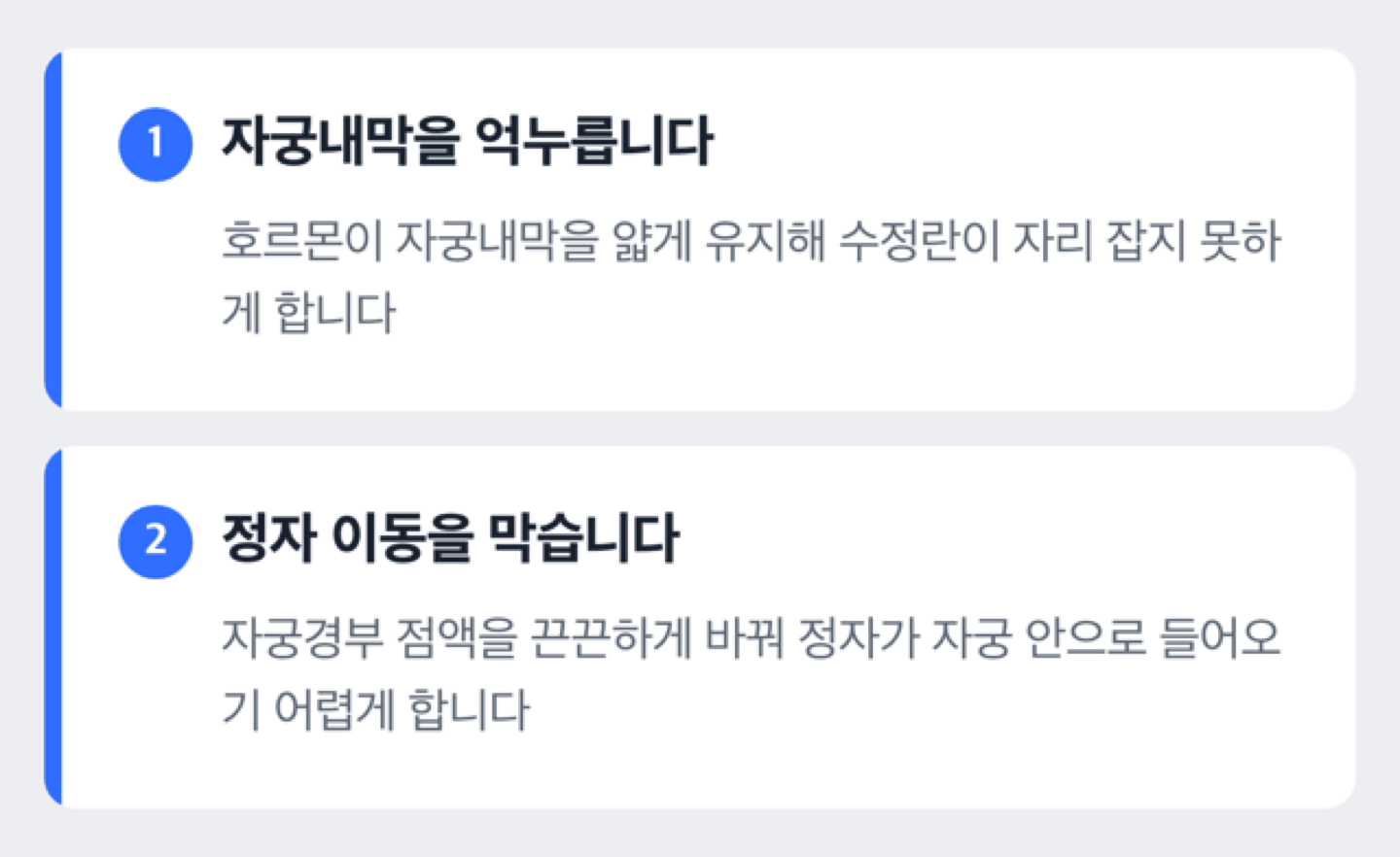 미레나가 자궁 안에서 호르몬을 방출해 자궁내막을 억제하는 원리를 보여주는 도해