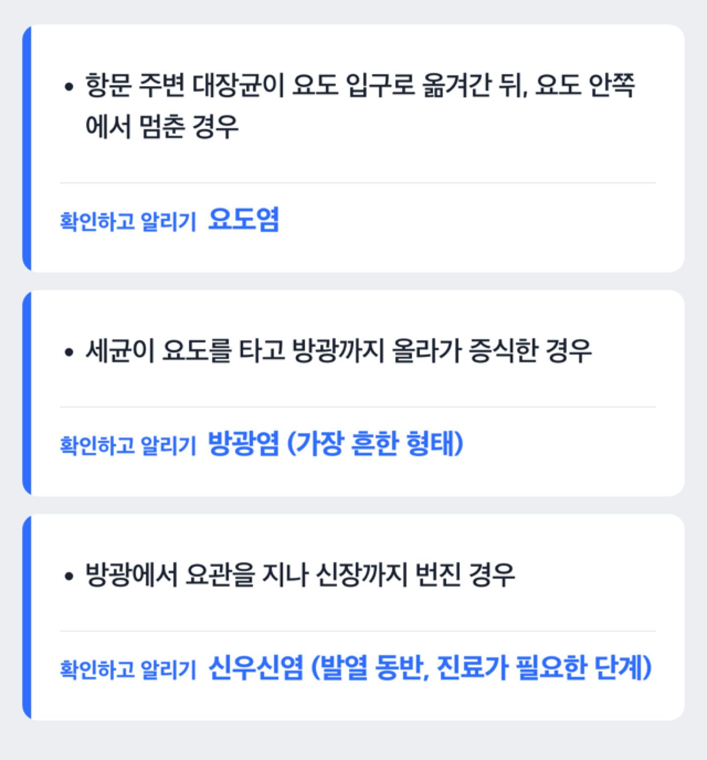 요로감염 원인균이 요도, 방광, 신장으로 번지는 경로를 보여주는 도해