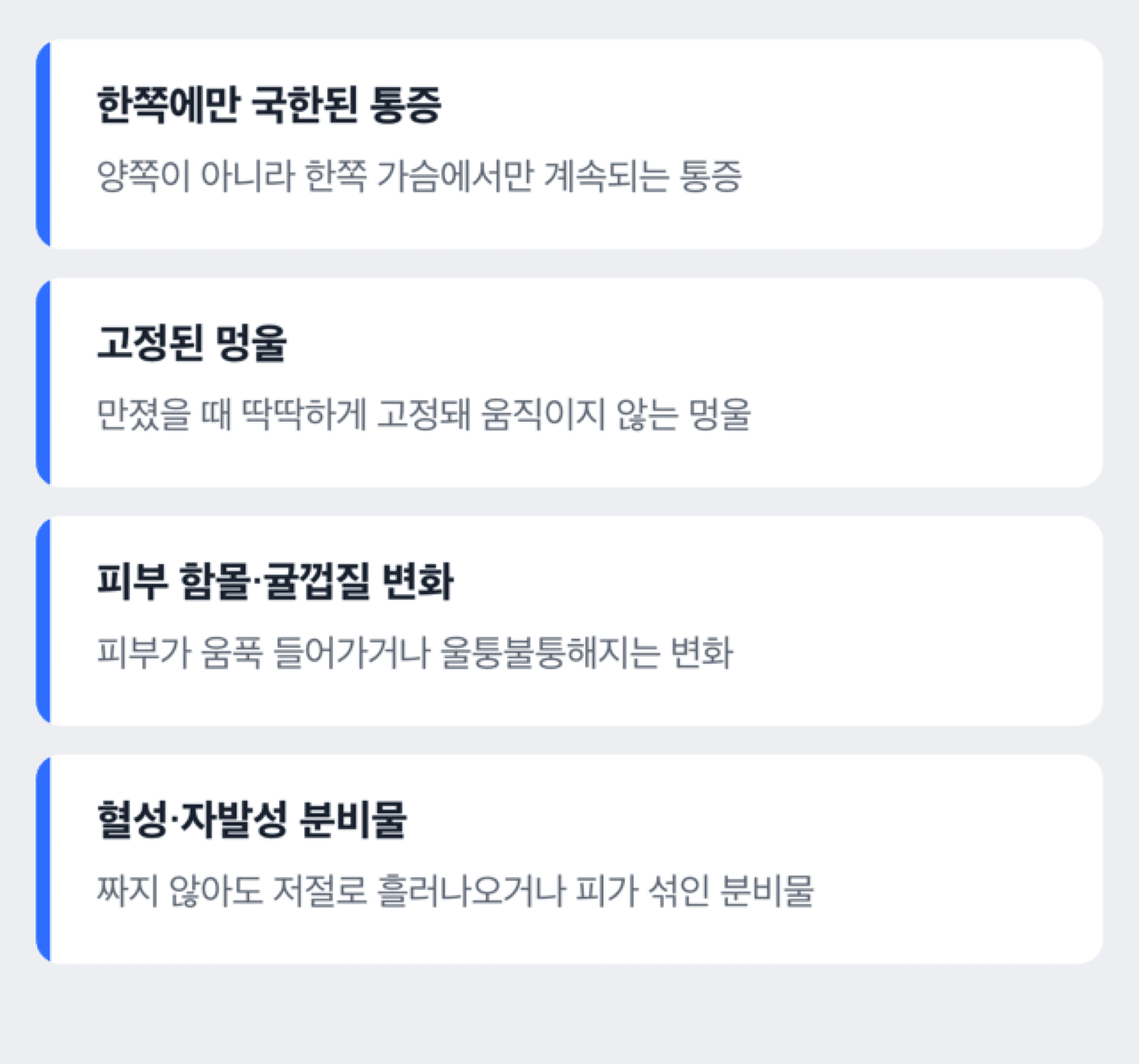 생리 전후 정상적인 유방 통증·유륜 붓기와 병원에 가야 하는 이상 신호를 구분하는 체크리스트 도해