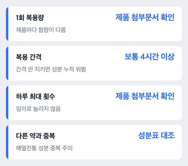 판피린 복용 전 확인 체크리스트 도해