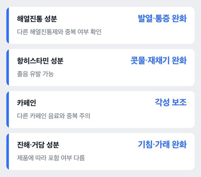 판피린 성분표 확인 체크리스트 도해