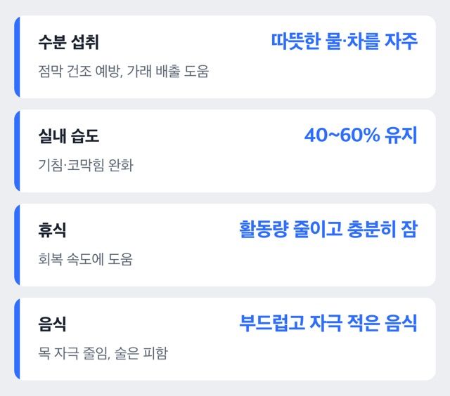 판피린 복용 중 생활관리 체크리스트 도해